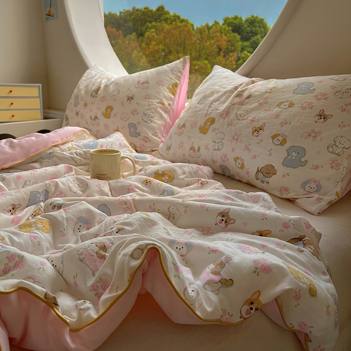 91家纺网 家纺一手货源 找家纺 初念 2025新款云朵棉系列夏被（提供买家秀） 灰蒙小狗