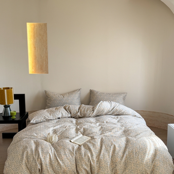 91家纺网 家纺一手货源 找家纺 2025新款全棉有氧双层纱系列套件 春日