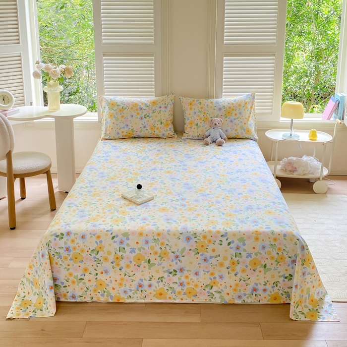 91家纺网 家纺一手货源 找家纺 黑马家居 2025新款全棉喷气13070印花四件套 田苑小风 绿