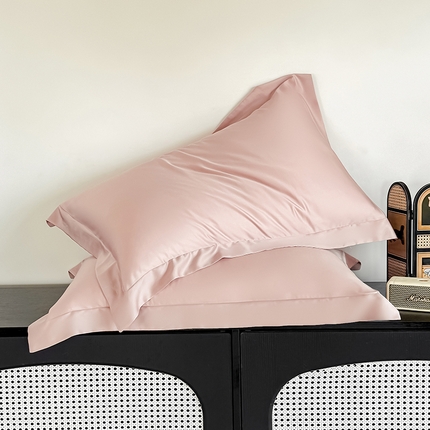 金喜 2025新款LF级60支莱赛尔天丝枕套宽边枕套 焦糖粉