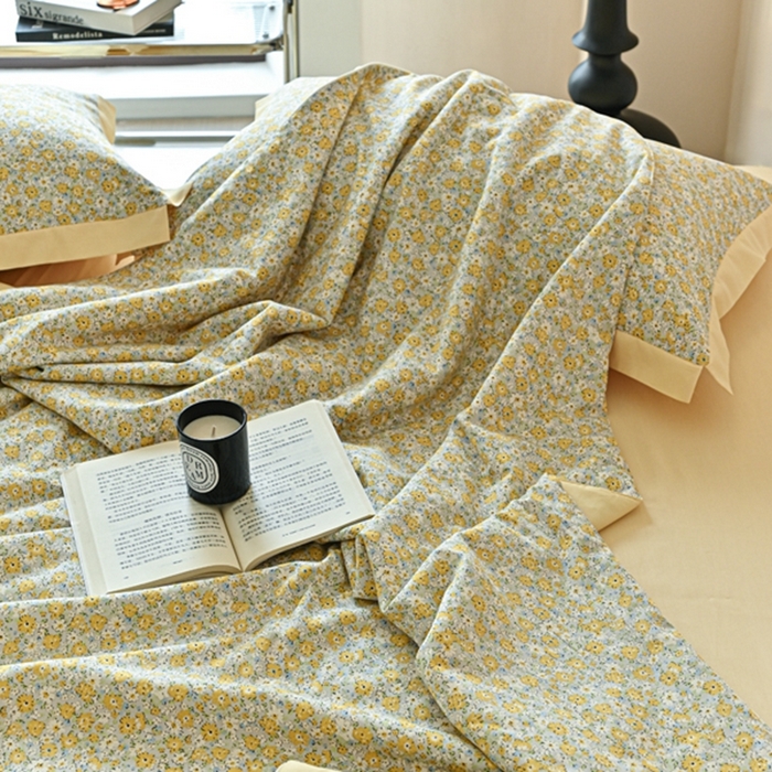 91家纺网 家纺一手货源 找家纺 金喜 2025新款天丝棉大豆印花夏凉被夏被四件套 黛西