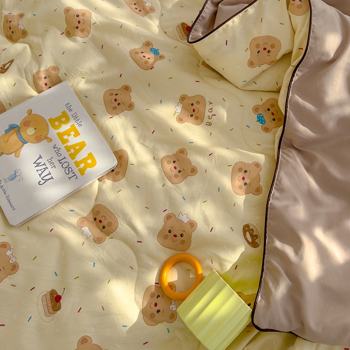 91家纺网 家纺一手货源 找家纺 初念 2025新款云朵棉系列夏被（提供买家秀） 奥利奥小熊