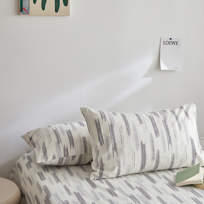 91家纺网 家纺一手货源 找家纺 怡家居 2025新款全棉老粗布床单床笠三件套 时空-灰