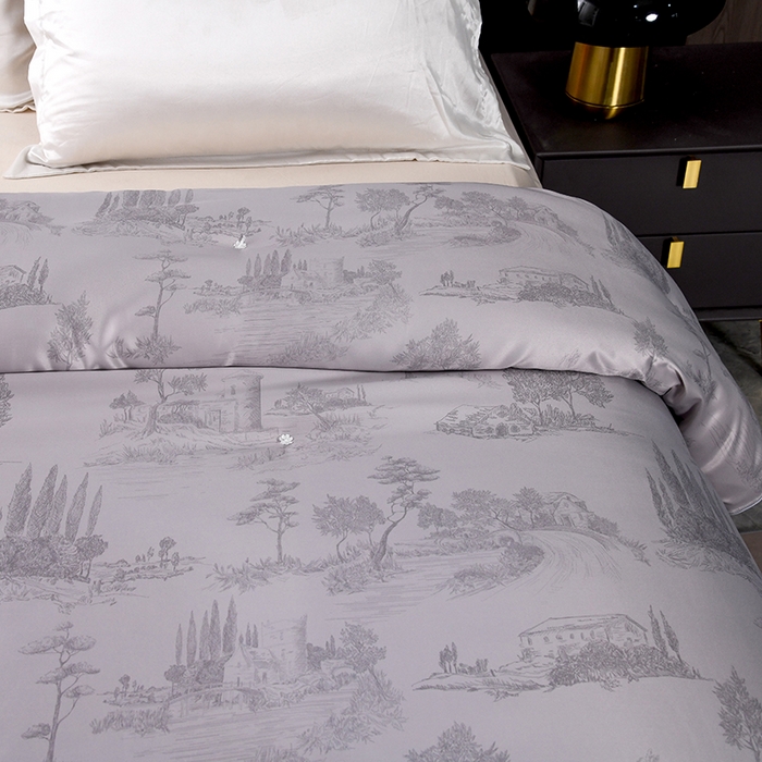 91家纺网 家纺一手货源 找家纺 鑫田家纺 2025新款天丝蚕丝被100%柞蚕丝夏被莱赛尔天丝数码印花 约定-浅灰