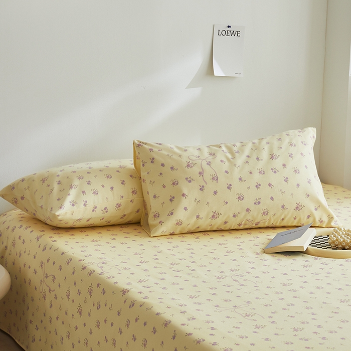 91家纺网 家纺一手货源 找家纺 怡家居 2025新款全棉老粗布床单床笠三件套 流云