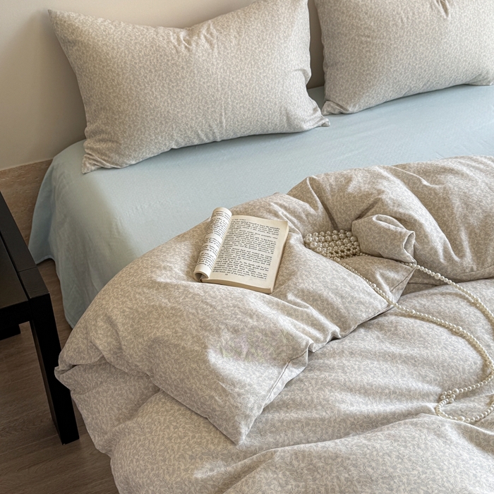 91家纺网 家纺一手货源 找家纺 2025新款全棉有氧双层纱系列套件 清辞