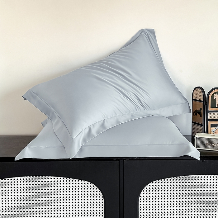 91家纺网 家纺一手货源 找家纺 金喜 2025新款LF级60支莱赛尔天丝枕套宽边枕套 雾兰