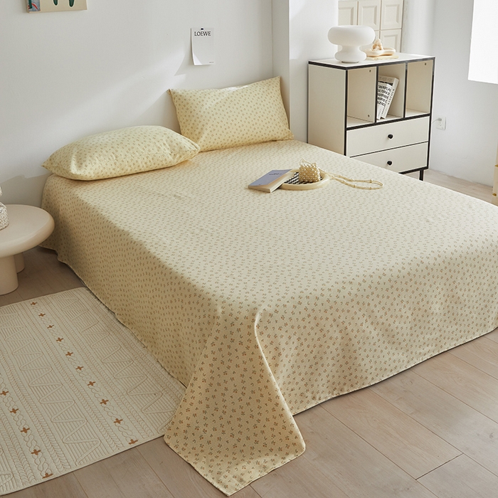 91家纺网 家纺一手货源 找家纺 怡家居 2025新款全棉老粗布床单床笠三件套 星语