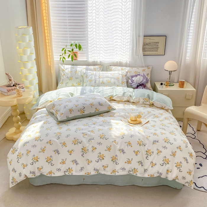 91家纺网 家纺一手货源 找家纺 黑马家居 2025新款全棉喷气13070印花单被套 花间