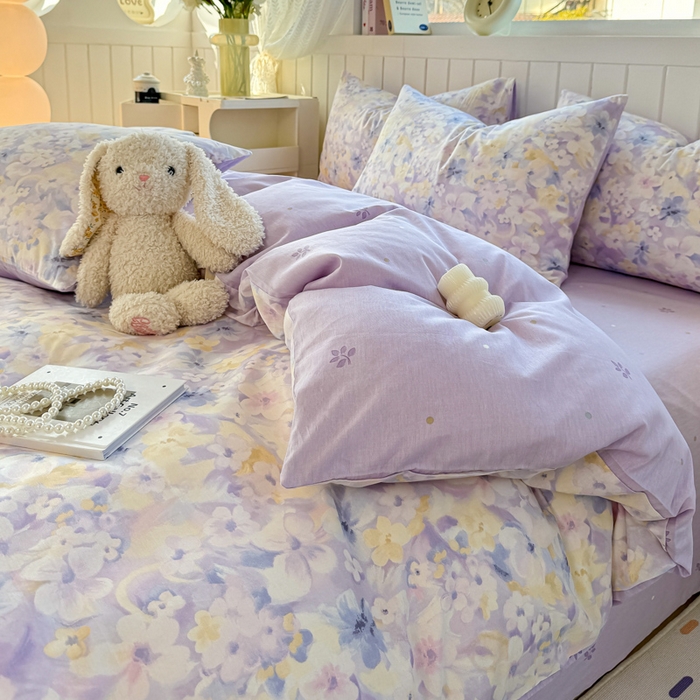 91家纺网 家纺一手货源 找家纺 黑马家居 2025新款全棉喷气13070印花单被套 清晨