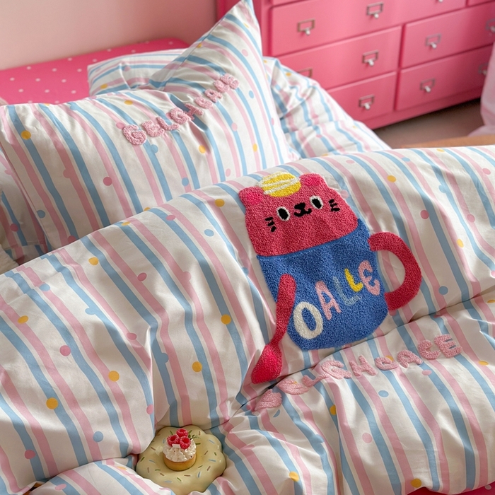 91家纺网 家纺一手货源 找家纺 时年家纺 2025新款全棉印花卡通毛巾绣系列套件 充值会员优惠5元 茶杯兔