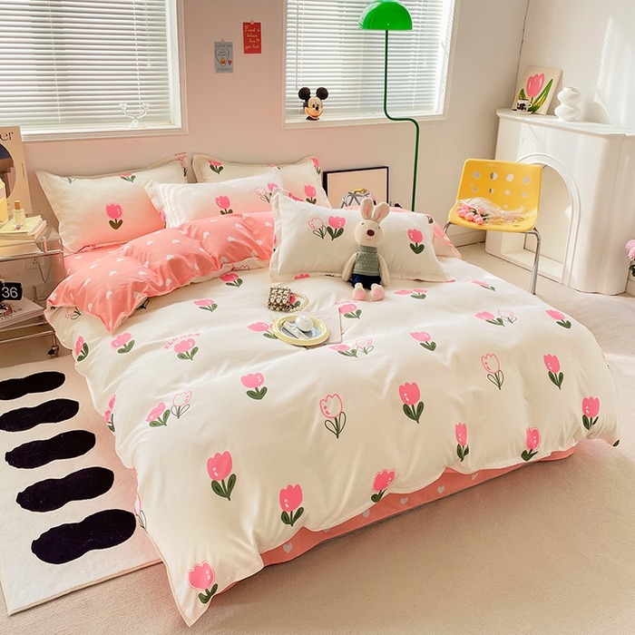 91家纺网 家纺一手货源 找家纺 卡斯诺 2023新款芦荟棉四件套花型2