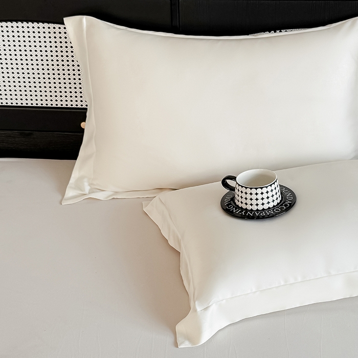 91家纺网 家纺一手货源 找家纺 金喜 2025新款LF级60支莱赛尔天丝枕套宽边枕套 奶昔