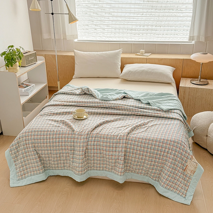 91家纺网 家纺一手货源 找家纺 博弈家纺 2025新款水洗棉棉花夏被 春野