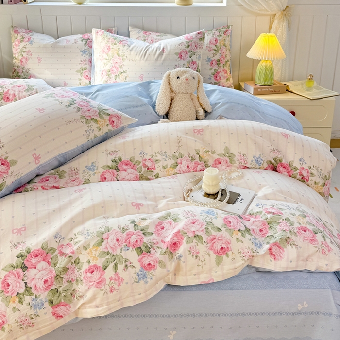 91家纺网 家纺一手货源 找家纺 黑马家居 2025新款全棉喷气13070印花四件套 半岛花园