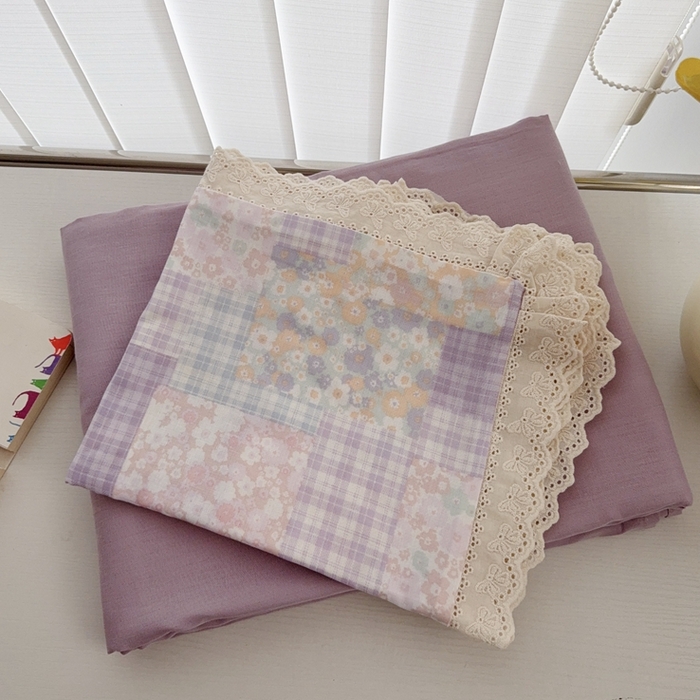 91家纺网 家纺一手货源 找家纺 于果2025新款双层纱花边款夏被 山花浪漫