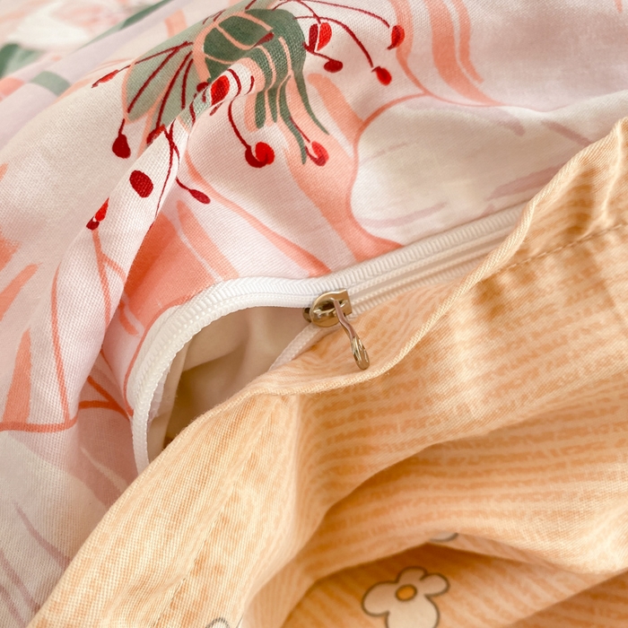 91家纺网 家纺一手货源 找家纺 黑马家居 2025新款全棉喷气13070印花单被套 嫣然花开