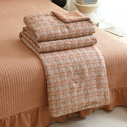 人人爱家纺 2025新款皱皱纱床盖夏被四件套 罗曼