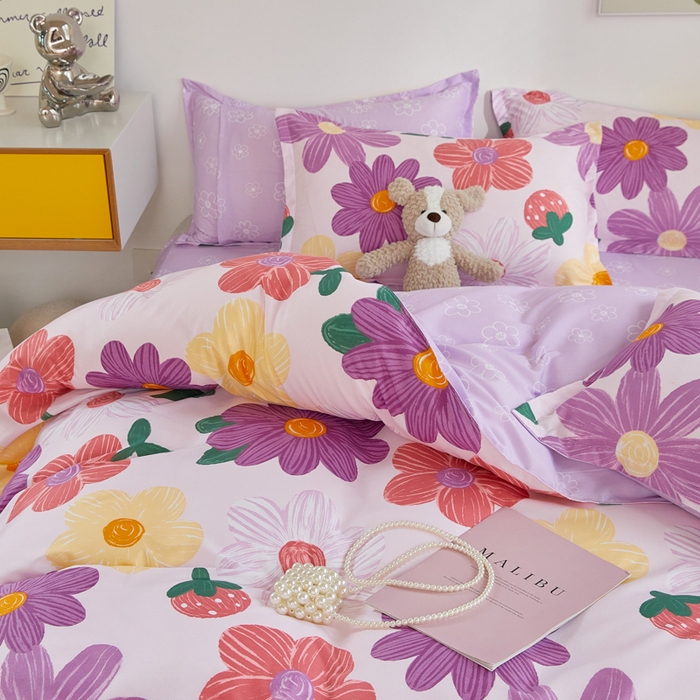 91家纺网 家纺一手货源 找家纺 卡斯诺 2023新款芦荟棉四件套花型2