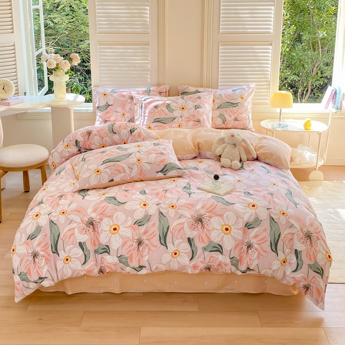 91家纺网 家纺一手货源 找家纺 黑马家居 2025新款全棉喷气13070印花单被套 嫣然花开