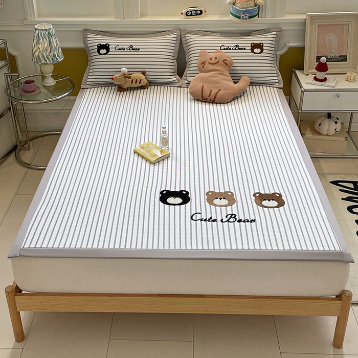 91家纺网 家纺一手货源 找家纺 （总）蓝邻家纺 2025年新款PE提花卡通毛巾绣凉席系列场景一