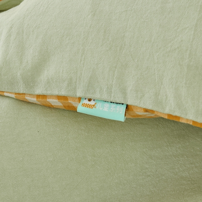 91家纺网 家纺一手货源 找家纺 徕米家居  2025新款色织全棉水洗棉毛巾绣四件套 顽皮狗