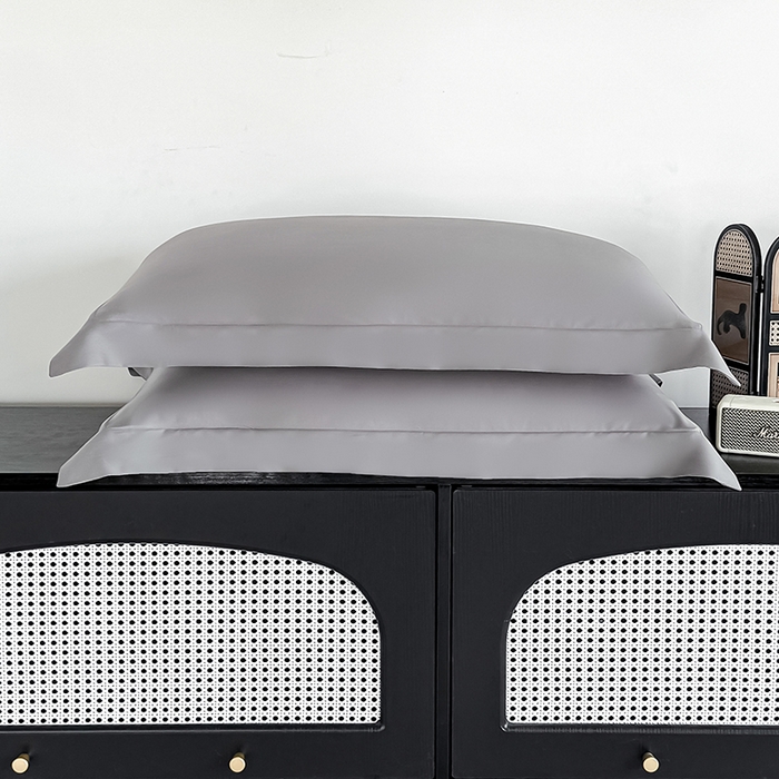 91家纺网 家纺一手货源 找家纺 金喜 2025新款LF级60支莱赛尔天丝枕套宽边枕套 都市灰