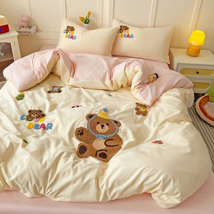 91家纺网 家纺一手货源 找家纺 （总）焱博2025新款13372全棉毛巾绣四件套