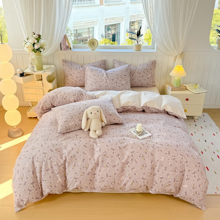 91家纺网 家纺一手货源 找家纺 黑马家居 2025新款全棉喷气13070印花单被套 花园小熊