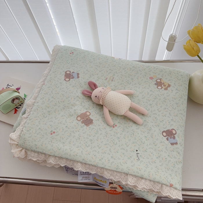 91家纺网 家纺一手货源 找家纺 于果2025新款双层纱花边款夏被 少女象