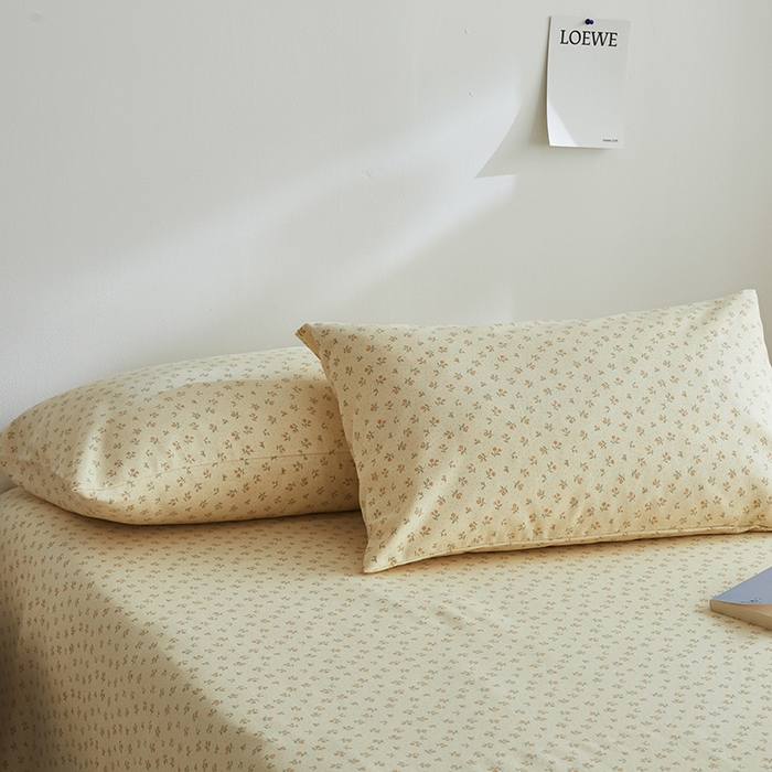 91家纺网 家纺一手货源 找家纺 怡家居 2025新款全棉老粗布床单床笠三件套 星语