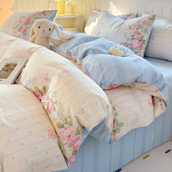 91家纺网 家纺一手货源 找家纺 黑马家居 2025新款全棉喷气13070印花四件套 半岛花园