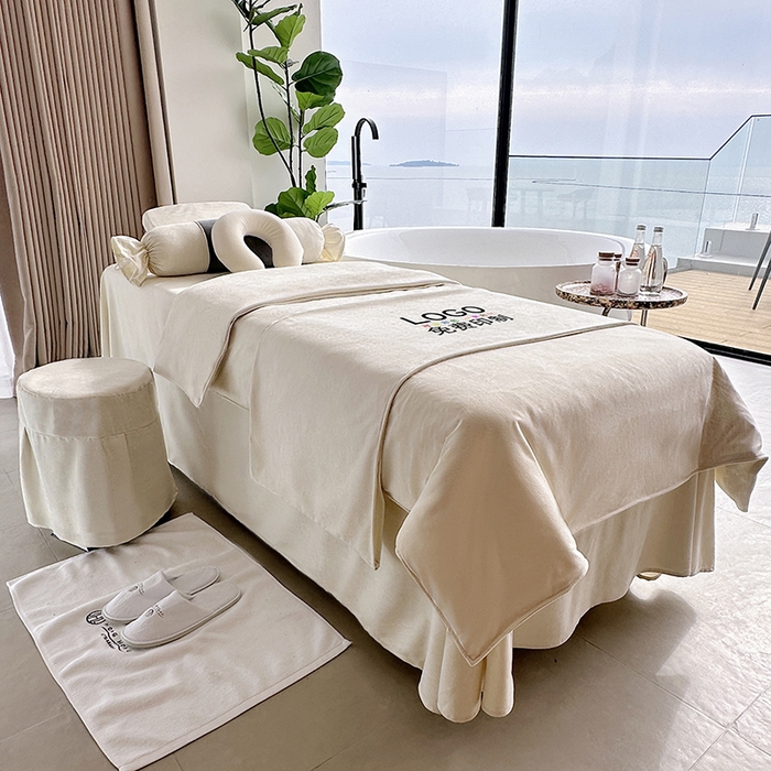 91家纺网 家纺一手货源 找家纺 琪宝阁2025新款唯一系列床罩四件套 米白