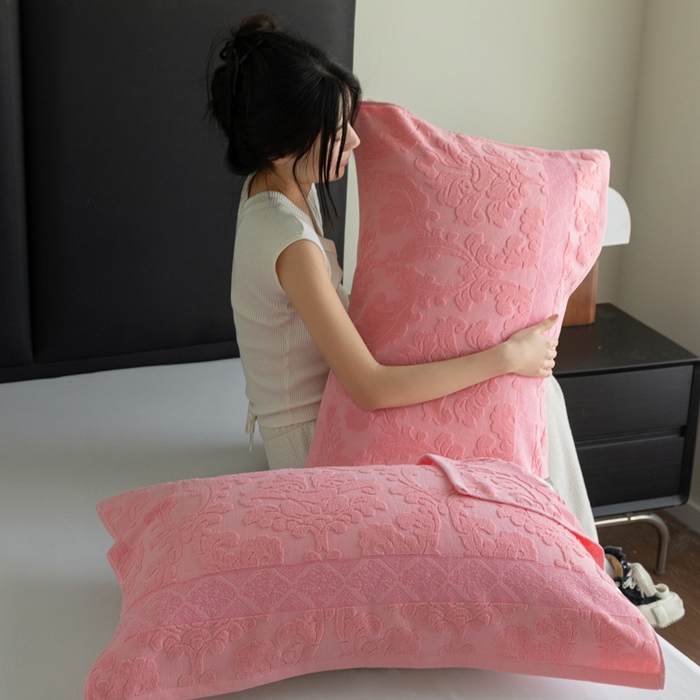 91家纺网 家纺一手货源 找家纺 （总）乐家毛巾被（工厂自产自销） 2025新款纯棉浮雕老式枕巾