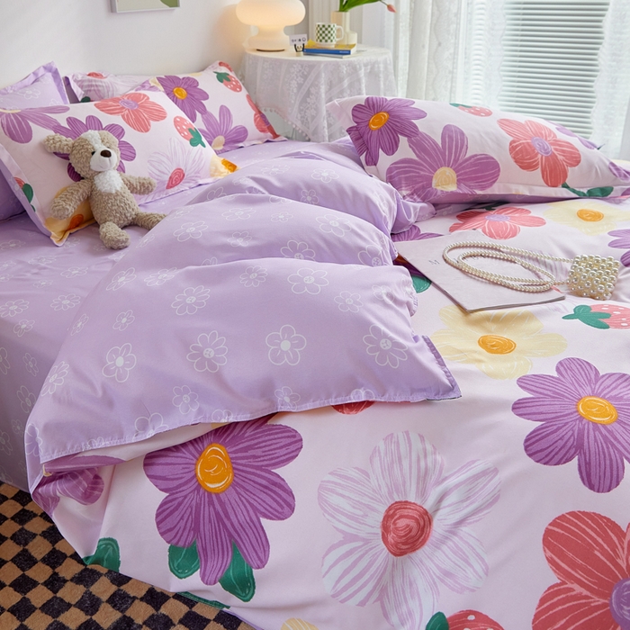 91家纺网 家纺一手货源 找家纺 卡斯诺 2023新款芦荟棉四件套花型2