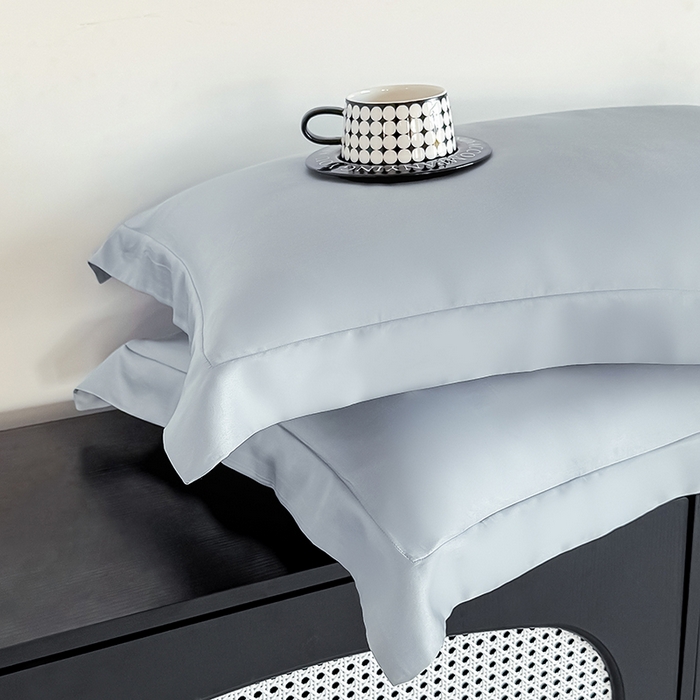 91家纺网 家纺一手货源 找家纺 金喜 2025新款LF级60支莱赛尔天丝枕套宽边枕套 雾兰