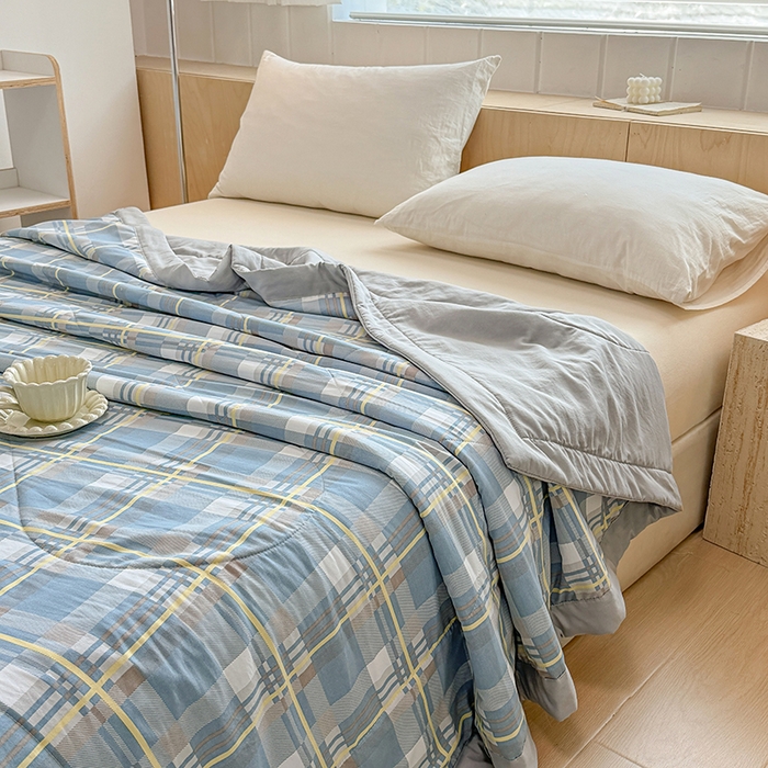 91家纺网 家纺一手货源 找家纺 博弈家纺 2025新款水洗棉棉花夏被 绅士