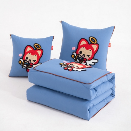 91家纺网 家纺一手货源 找家纺 （总）宝马家纺（原梦童画）2025新款毛巾绣阿狸四季款抱枕被