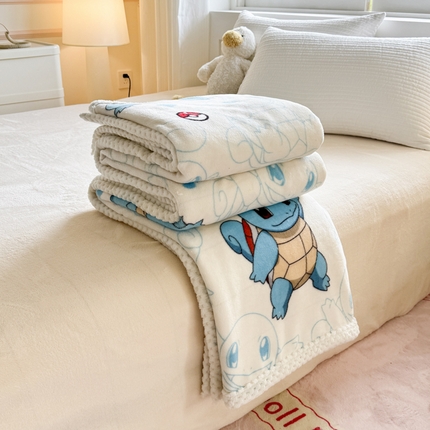 91家纺网 家纺一手货源 找家纺 徕米家居  2025新款羊羔绒毯子毛毯 杰尼龟