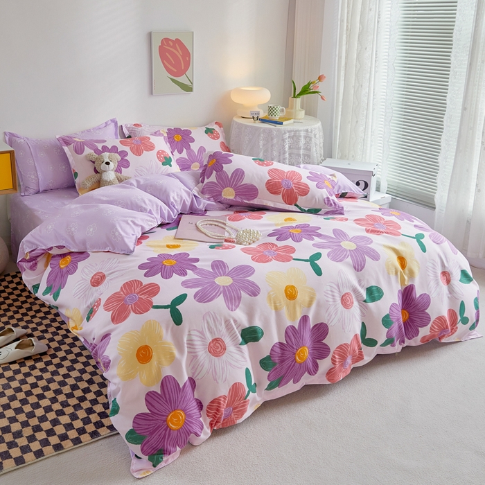 91家纺网 家纺一手货源 找家纺 卡斯诺 2023新款芦荟棉四件套花型2