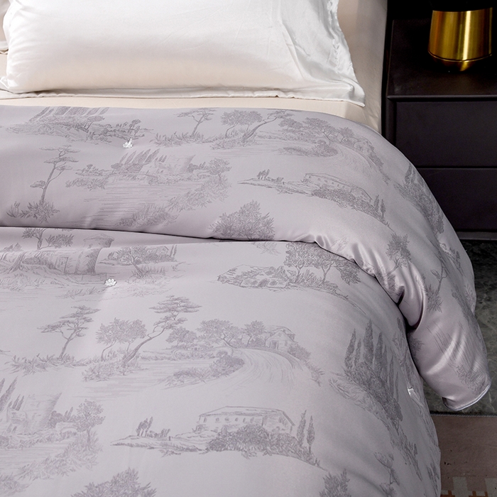 91家纺网 家纺一手货源 找家纺 鑫田家纺 2025新款天丝蚕丝被100%柞蚕丝夏被莱赛尔天丝数码印花 约定-浅灰