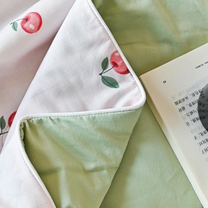 91家纺网 家纺一手货源 找家纺 金喜 2025新款天丝棉大豆印花夏凉被夏被四件套 甜心