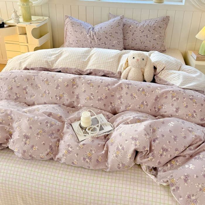 91家纺网 家纺一手货源 找家纺 黑马家居 2025新款全棉喷气13070印花四件套 花园小熊