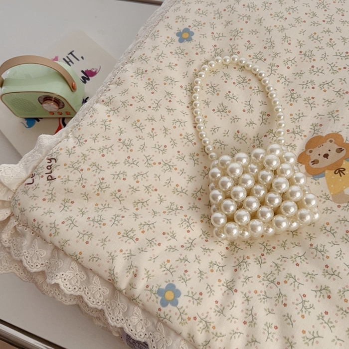 91家纺网 家纺一手货源 找家纺 于果2025新款双层纱花边款夏被 萌萌狮