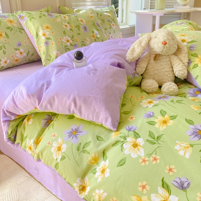 91家纺网 家纺一手货源 找家纺 黑马家居 2025新款全棉喷气13070印花四件套 绿野仙踪