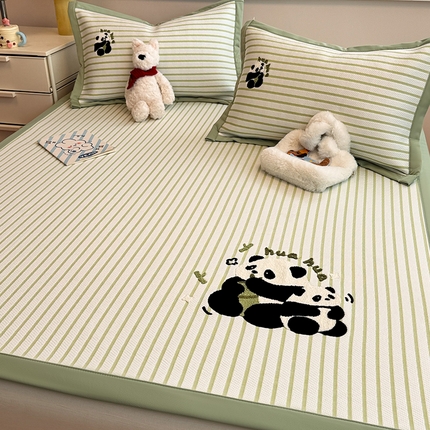 91家纺网 家纺一手货源 找家纺 蓝邻家纺 2025年新款PE提花卡通毛巾绣凉席系列场景二 花花