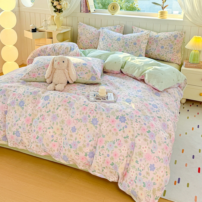 91家纺网 家纺一手货源 找家纺 黑马家居 2025新款全棉喷气13070印花单被套 缤纷花海