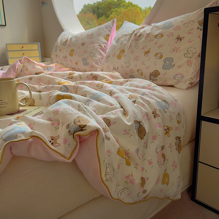 91家纺网 家纺一手货源 找家纺 初念 2025新款云朵棉系列夏被（提供买家秀） 灰蒙小狗