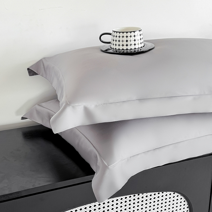 91家纺网 家纺一手货源 找家纺 金喜 2025新款LF级60支莱赛尔天丝枕套宽边枕套 都市灰