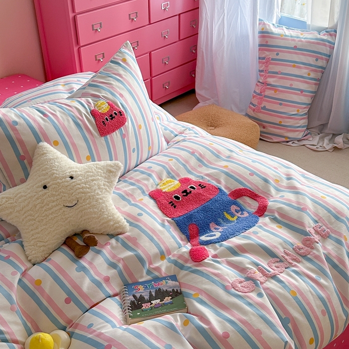 91家纺网 家纺一手货源 找家纺 （总）时年家纺 2025新款全棉印花卡通毛巾绣系列套件 充值会员优惠5元